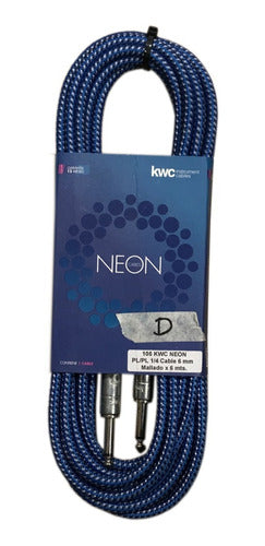 KWC Cable Plug-Plug Mallado Neon Azul 105D De 6 Metros 0