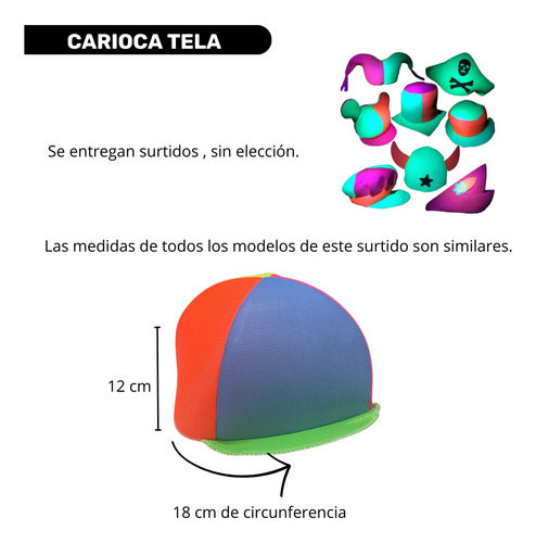 Genérica Combo Gorros Fluo 25 Personas Solo Gorros Sombrero Galera 5