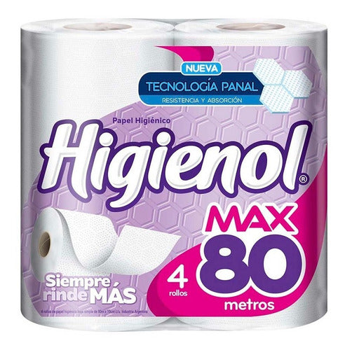 Papel Higienico Higienol Max 80 Metros Pack 6 Paquetes 4 U 0