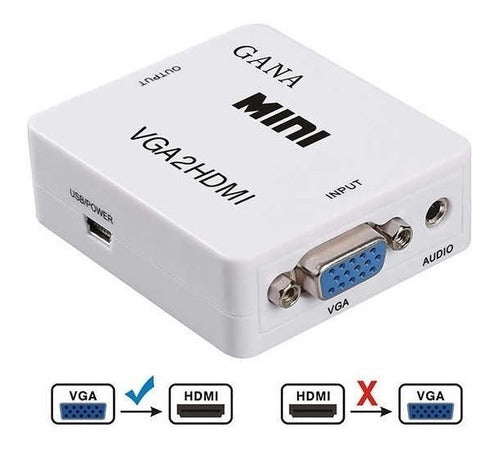 Adaptador Conversor Activo Vga Hdmi Full Hd 1080p Audio Tv 1