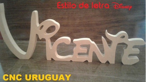 Letras En Madera Para Decoración - Vicente Estilo Disney 0