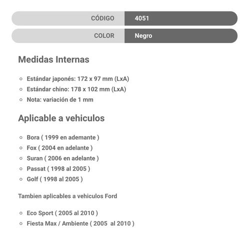 Fiamon Marco Frente Adaptador Stereo 2 Din Bora Golf Fox Suran 4051 6