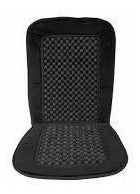 Seat Cover with Wooden Bead Massager Black Corduroy Relaxing Wood 1