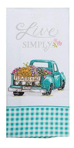 Kay Dee Designs Live Simply Truck - Double Use Dish Towel 0