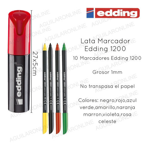 Kit Set Tin 10 Edding 1200 Markers + Plantec A5 Block 3