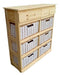 6-Drawer Storage Unit Pine with 6 Wicker Baskets Free Shipping + 2 Pine 2