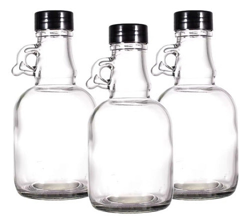 Botella Growler 500cc Transparente Con Tapa (x5) 0