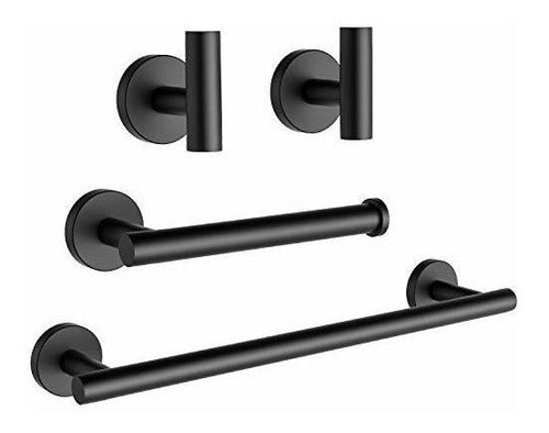 Ushower Matte Black Bathroom Hardware Set - Set of 4 Accessories 0