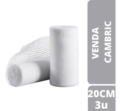 3-Pack Cambric Bandage 20cm X 3m 0