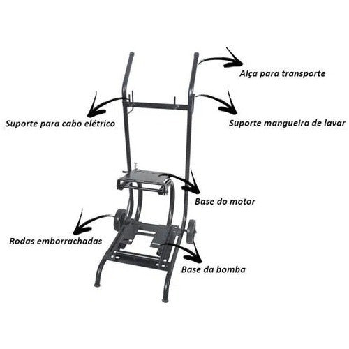 Carrinho Para Bomba De Lavar Com Capa Protetora Das Correias 4