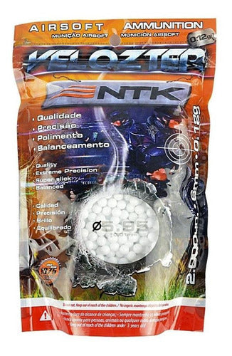 Combo 4 Bbs Airsoft Plástica Nautika Velozter 0.12g 2000un. 0