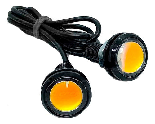 Guiños Led Para Moto Con Lupa Ojo De Aguila Ambar X 2 - Full 0