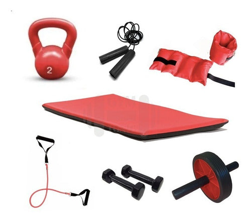 Red Training Kit - GymTonic Kettlebell Weights Wheel and More 0