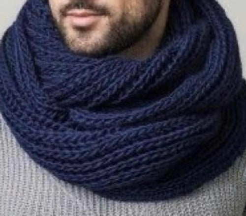 Renzo Hand-Knitted Wool Scarf for Men 1