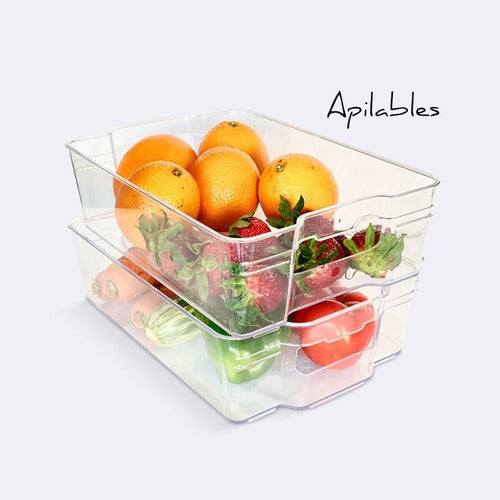 Stackable Refrigerator Organizer Set X2 + Narrow Glass - Colombraro 8591+8562 5