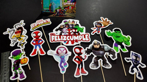 MuchoEvento Spidey and His Amazing Friends Cake Topper 3