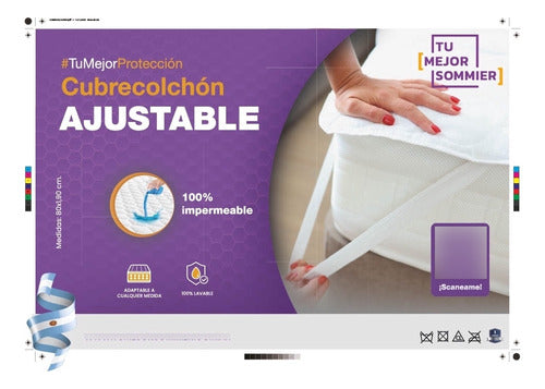 TU MEJOR SOMMIER Cubrecolchon 100x190 1 Plaza Ajustable Lavable E Impermeable 0