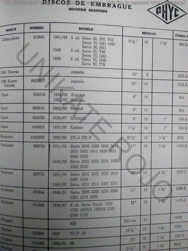 Antiguo Catálago Disco Embrague Pagliano Autos Taller - 1965 5