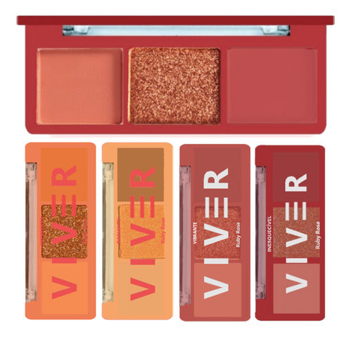 4 Trio De Sombras Viver Hbf528 - Kit Ruby Rose Atacado 0