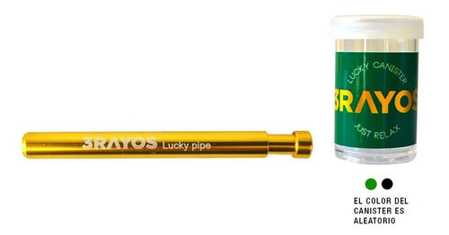 3Rayos Lucky Premium Gold Aluminum Pipe + Gift Canister 0