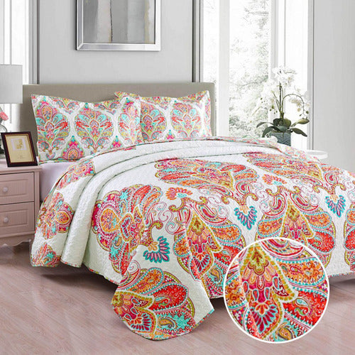 Haussman Queen Size Quilt Cover Orange 2 Plazas 0