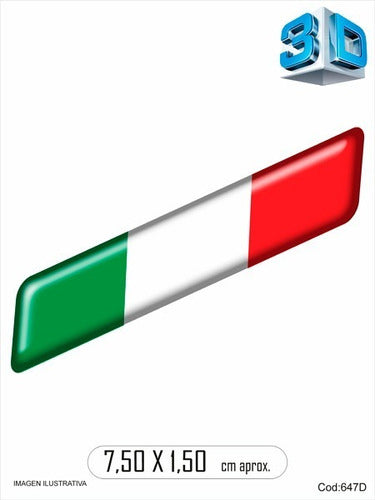 Italian Flag Resin Dome Sticker 1