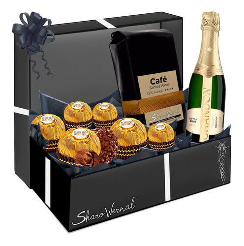 Chandon Brut 187 Sparkling Wine Gift Box with Ferrero Rocher & Gourmet Coffee Beans 1