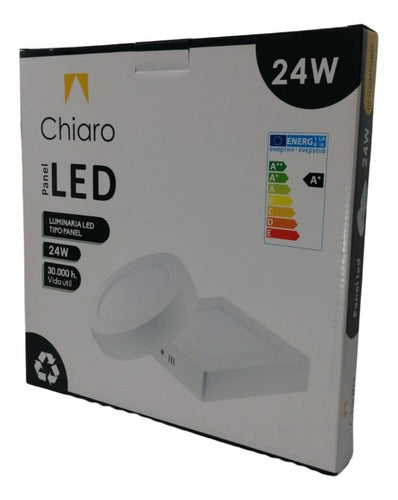 Chiaro Panel Plafon Led De Aplicar 24w Redondo Alto Brillo 4