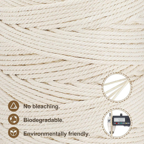 Cordón De Macramé Natural Blanco 4mm X 100m Para Manualidade 2