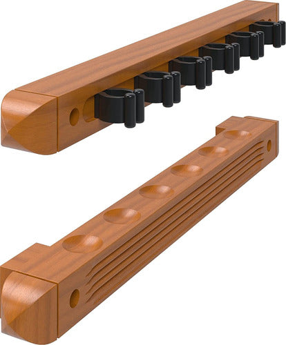 Fat Cat Wall Mounted Hardwood Billiard/Pool Cue Rack - 2 Pieces 0