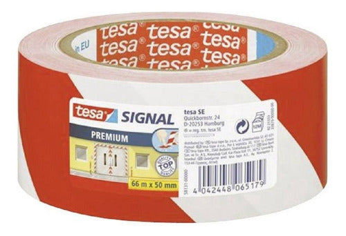 Tesa Signal Premium Striped Tape Red/White 50mm X 66m 2