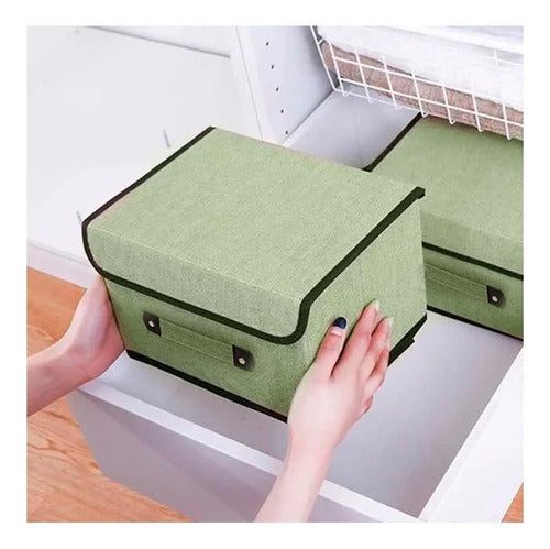 Home Basics Organizer Storage Box in Linen Fabric 45x30 11