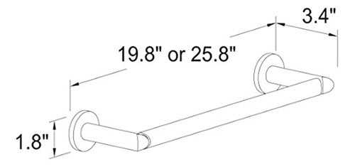 Motiv 0203/pc Sine Barra Para Toallas De 24 Pulgadas, Cromo 1