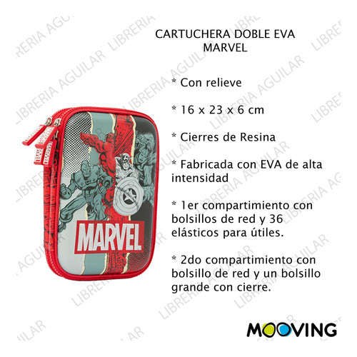Marvel Double Eva Pencil Case Set with Giotto Pencils by Mooving 2