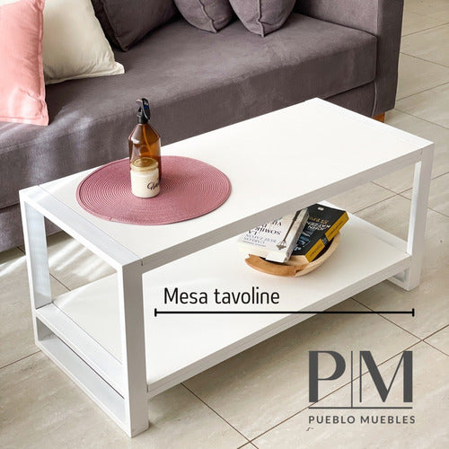 PUEBLO MUEBLES Minimalist White Coffee Table Model Tavoline Dis Industrial 2