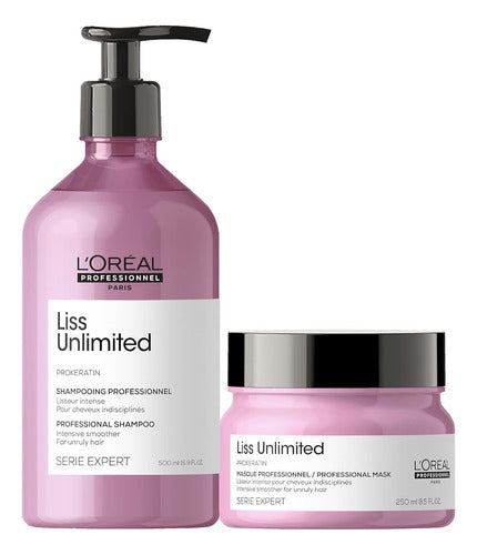 Pack Loreal Antifrizz Liss Unlimited Shampoo 500ml Y Máscara 0