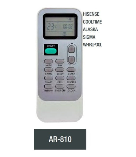 AR810 Remote Control for Hisense/Alaska/Sigma Air Conditioners 1