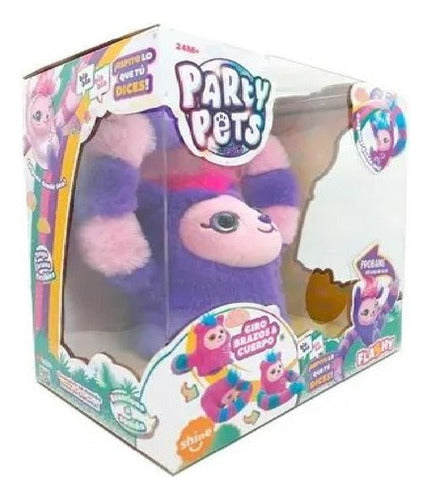 Shine Interactive Plush Vagoneta Violet Sloth Party Pets 1