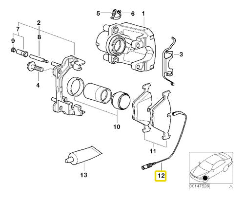 Sensor De Freno Delantero Para Bmw Serie 5 E61 525d M57n 1