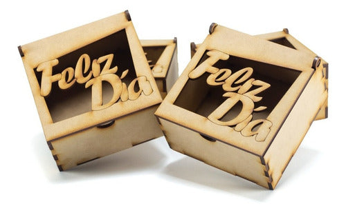 Set of 10 Happy Father's Day Wooden Boxes, Fibrofacil, Laser Cut Pack!! 0
