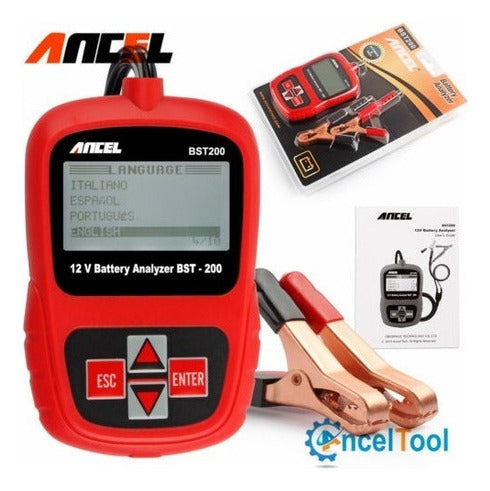 ANCEL Probador De Batería De Coche 12V Para Inundados, Agm, Gel Bs 2