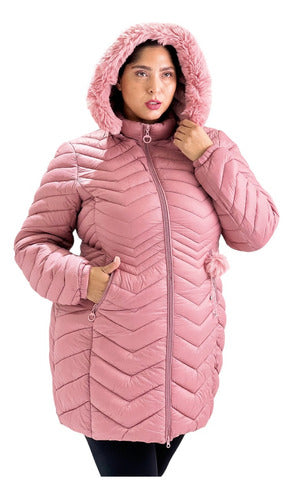 Women's Plus Size Long Jacket Hooded Warm Waterproof 14