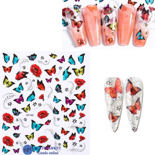 Self-Adhesive Nail Stickers - Butterflies - Nail Art 44