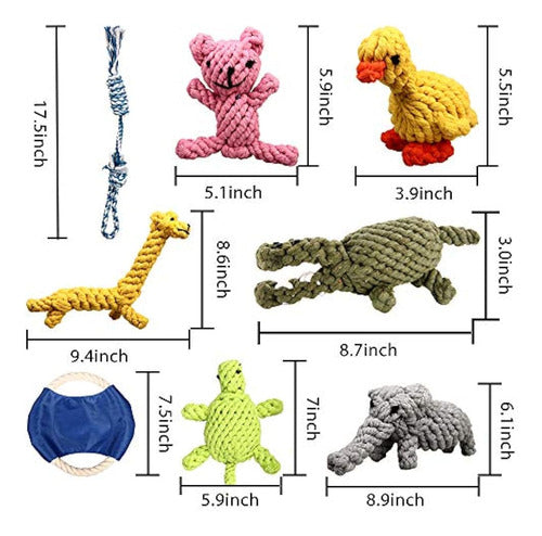 ZOUTOG Puppy Chew Toys, Juego de 8 Juguetes de Cuerda Para Perros 1