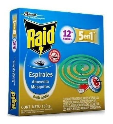 Espirales Para Mosquitos Raid Verdes X 12u X 4 Cj Total 48u 1