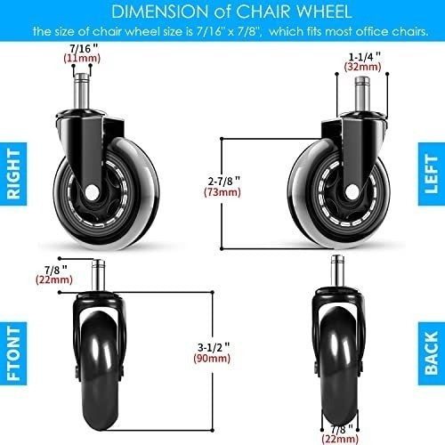 Ruedas De Repuesto P/silla De Oficina Juego De 5 Resistentes 5