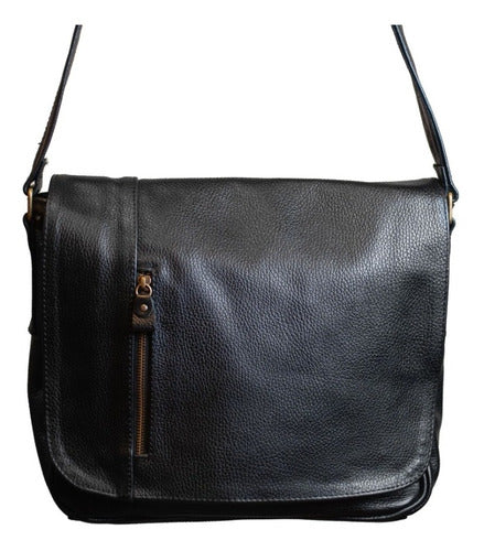 Leather Backpack 100%, With Leather Flap And Strap. A0312 0