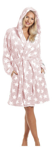 Mariana K Short Soft Polar Bathrobe with Hood and Pockets 7410 3