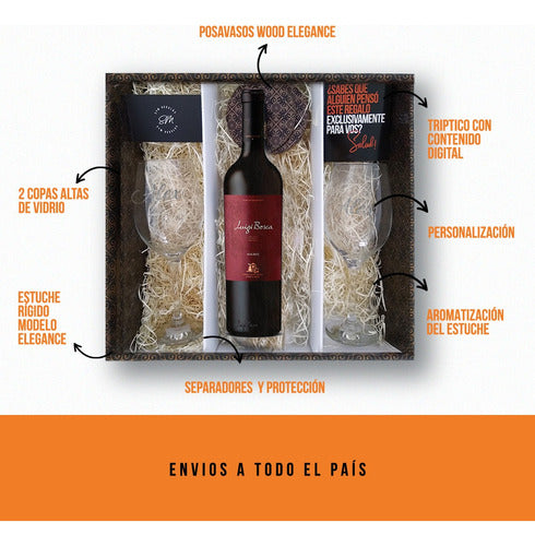 Luigi Bosca Malbec Box Set with Engraved Transparent Glasses 1