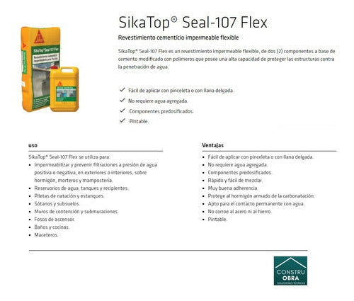 Sika Top Seal 107 Flex Impermeabilizante Cementicio Flexible 1